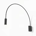 Modern Black Wall Light With Curved Design And Double Light Fixtures For Home Decor