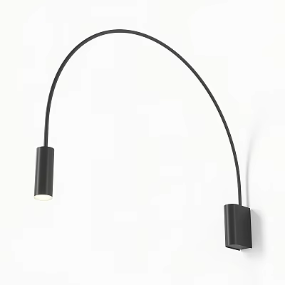 Modern Black Wall Light With Curved Design And Double Light Fixtures For Home Decor 3d model