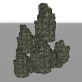 Natural Stone and Wood Stacked Decorative Structure With Textured Surfaces