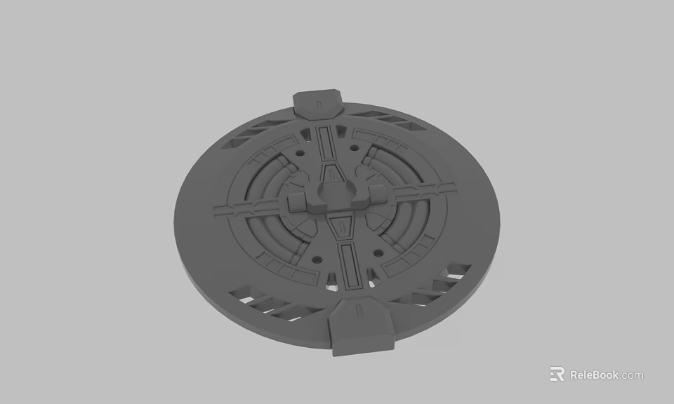 Circular Mechanical Component With Intricate Symmetrical Design And Perforated Edges 3d model