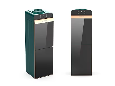 Modern Vertical Daily Appliances With Dark Green And Black Glass Panels 3d model