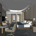 Hotel Guest Room Interior With Two Beds Nightstand Table Lamp And Decorative Carpet