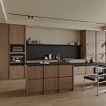 Open Kitchen Dining Island 3d model