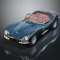 Vintage Green Convertible Sports Car With Red Interior And Classic Design