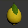 Yellow Lemon With Green Leaves And Textured Surface On Dark Background