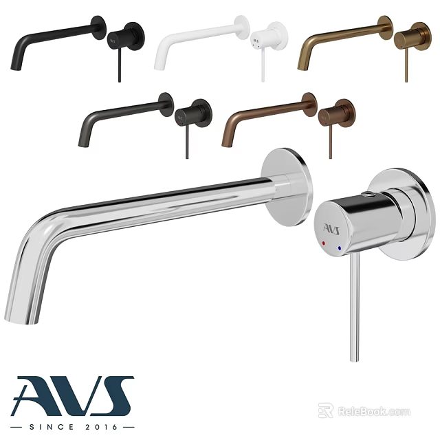 Modern Stylish Faucets With Chrome Finish And Multiple Color Options 3d model 