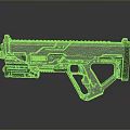 Futuristic Sci Fi Tactical Weapon With Metallic Body And Blue Glowing Accents