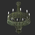 Elegant Ornate Chandelier With Intricate Metal Frame And Candle Lights