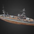 Warship Warship Destroyer Weapon Ship Cruiser Ship 40 3d model