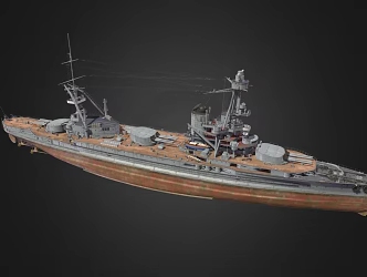 Warship Destroyer Weapon Ship Cruiser Ship 40 3d model