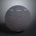 Realistic Stone Texture Material Sphere with Detailed 3D Surface Design