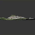 3D Village Terrain Model With Red Roof Buildings Green Vegetation And Roads
