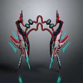 Modern Symmetric Household Decor Item With Red Blue Accents And Futuristic Style