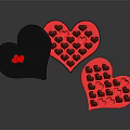 Heart Shaped Silicone Molds for Kitchen Baking in Black and Red Colors