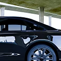 Sleek Black Luxury Car With Modern Exterior Design And LED Headlights
