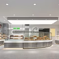 Bright Modern Dessert Shop Interior With Glass Display Cases And Fresh Pastries
