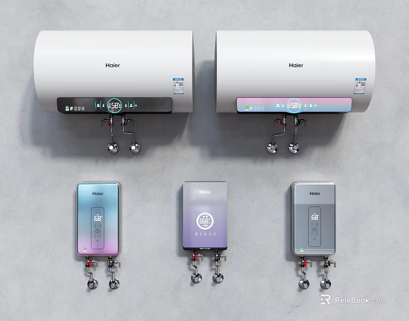 Haier Electrical Appliances Including Water Heaters And Small Devices In Multiple Colors 3d model 