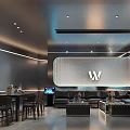 Modern Dark Toned Bar Interior With Stylish Counter Seating And Ambient Lighting
