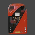 Red Double Decker Bus Exterior View With Modern Design On Dark Background 3d model
