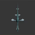Blue Aquatic 3D Game Movie Character With Sharp Teeth Open Mouth And Fins