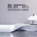 Modern Reception Desk Front Desk 3d model