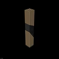 Sleek Tech Exhibition Hall With Modern Beige Brown Pillars And Black White Stripes