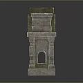 Classic Stone Entrance Gate With Arch Structure And Textured Columns Design Details