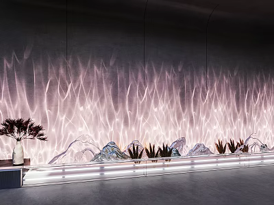 Modern Interior Water Ripple Lights with Wall Decor and LED Illumination 3d model