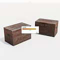 Two Vintage Wooden Boxes With Rustic Texture And Weathered Surface 3d model