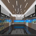 Modern Aquarium Store Interior With Display Aquariums Glass Cabinets And Ceiling Lighting