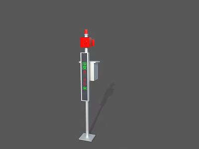 Industrial Equipment Signal Tower With Red Warning Light Control Indicators And Stable Base 3d model