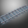 Heavy Duty Railway Track With Metal Sleepers And Steel Fasteners Structure