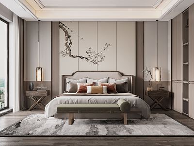 New Chinese bedroom model