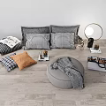 modern sofa stool bed end stool 3d model