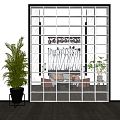 Modern glass brick glass brick partition screen combination 3d model