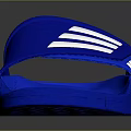 Blue Sports Slides With White Stripes And Comfortable Sole For Casual Wear