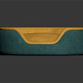 Round Pet Bed With Teal Outer Layer And Yellow Soft Fabric Interior Design 3d model