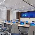 Command Control Room of Modern Monitoring Room 3d model