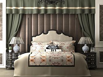 Background double bed 3d model