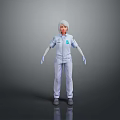Professional White Hooded Protective Suit With Gloves And Chest Logo Design