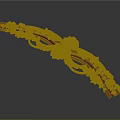 Ornate Wooden Decorative Molding With Golden Accents And Intricate Floral Carvings