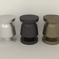 Modern Minimalist Stools In Silver Black And Brown With Round Seat Design