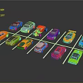 Various Colored Cars Parked in Parking Lot with White Lines