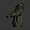 Green Casual Hoodie With Hood Long Sleeves And Front Pocket Design