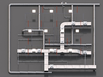 Industrial Air Duct Ceiling Air Conditioning Duct Fire Duct Air Conditioning Air Outlet Fresh Air Duct 3d model