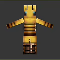 Minecraft Pixel Bee Character With Yellow Black Stripes And Blue Eyes Standing Pose