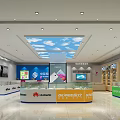 Modern Digital Store Featuring Huawei vivo OPPO MI Smartphones Display Counters Screens And Sky Ceiling
