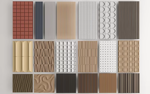 Modern wall panel background wall decorative panel 3d model