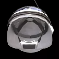 Futuristic Tactical Weapon Helmet With Transparent Visor And White Control Panel