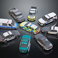 Various Toy Police Vehicles With Different Models And Colors